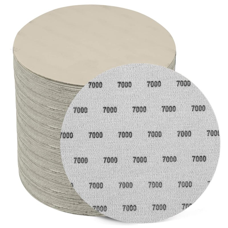 GOH DODD 6 Inch 7000 Grit Sanding Disc, 25 Pieces Wet Dry Sandpaper Hook and Loop Sanding Pads Silicon Carbide Sand Paper for Random Orbital Sander Auto Metal Glass Resin Wood Polishing Sanding - Image 1